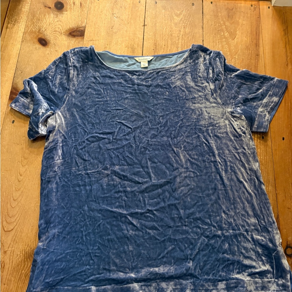 Sundance Blue Velvet short sleeve Blouse - Picture 2 of 4